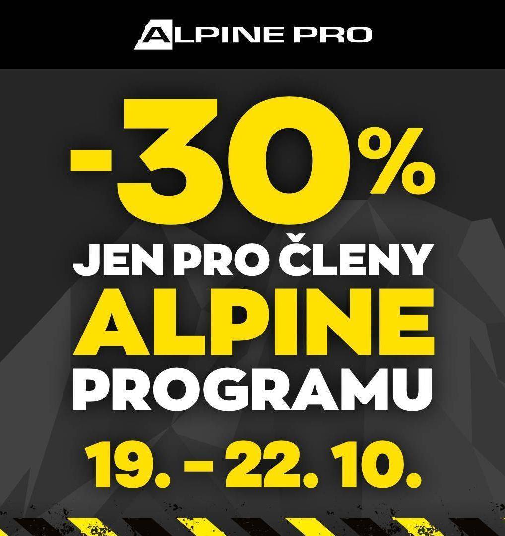 Sleva 30 % pro členy ALPINE PROgramu